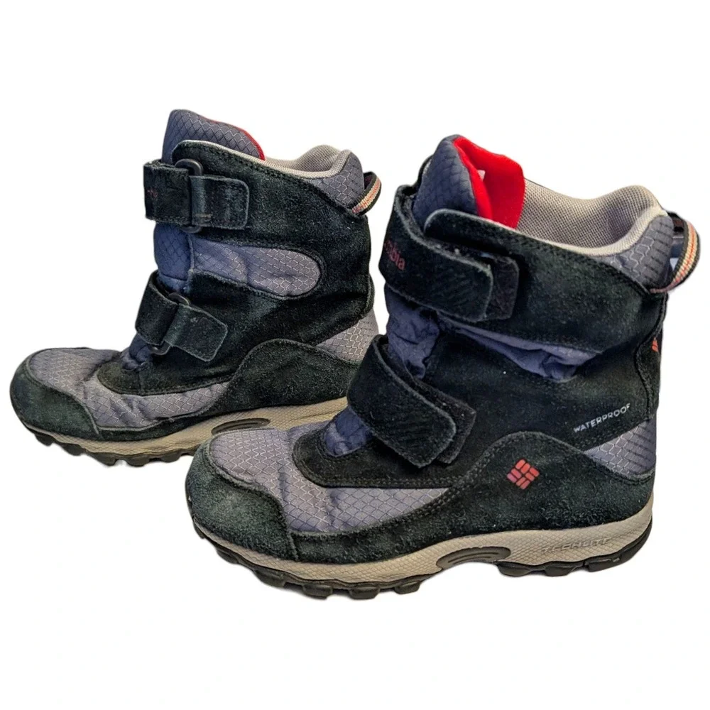 Columbia Kids Waterproof Snow Winter Boots Size 3 Wide YN5409-053 Black Suede‎